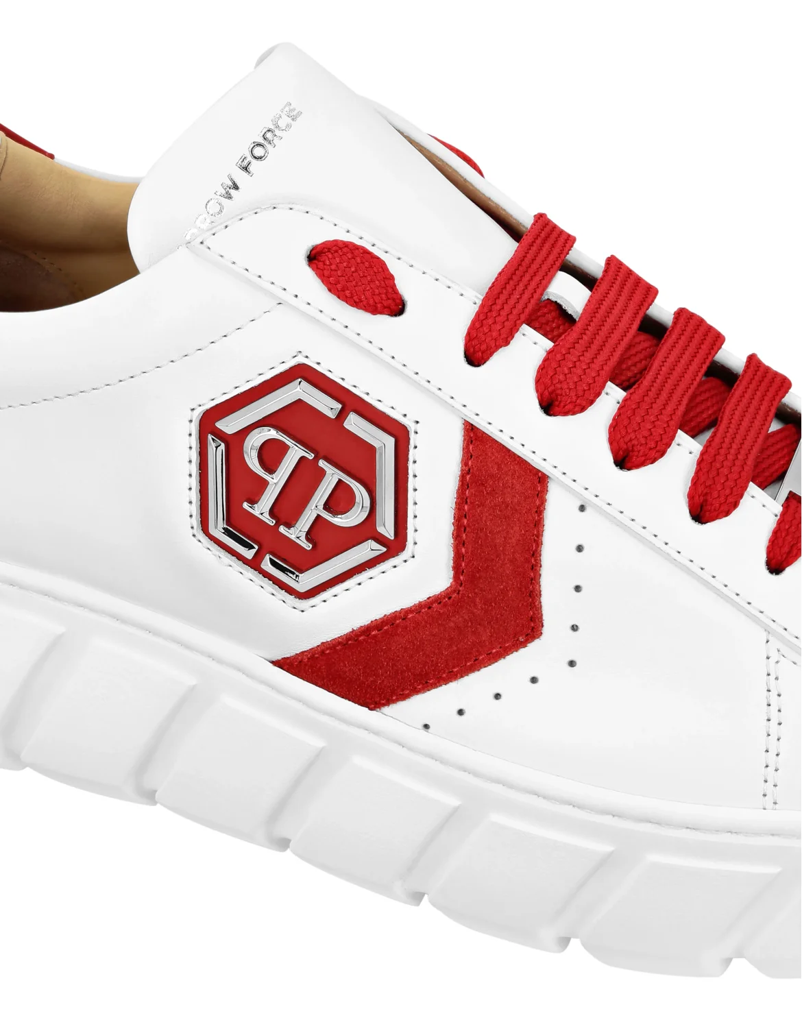 Nappa Leather Lo-Top Sneakers Hexagon, цвет: Красный
