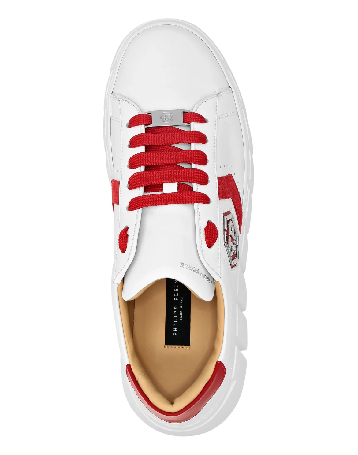 Nappa Leather Lo-Top Sneakers Hexagon, цвет: Красный