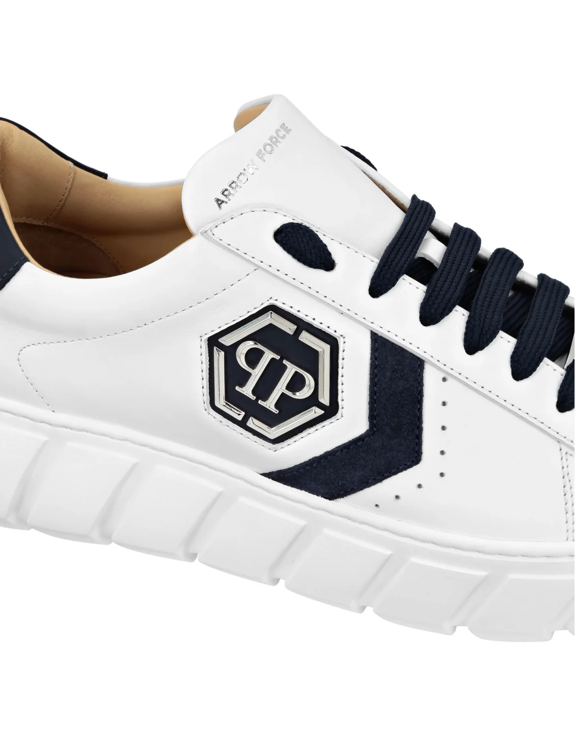 Nappa Leather Lo-Top Sneakers Hexagon, цвет: Синий