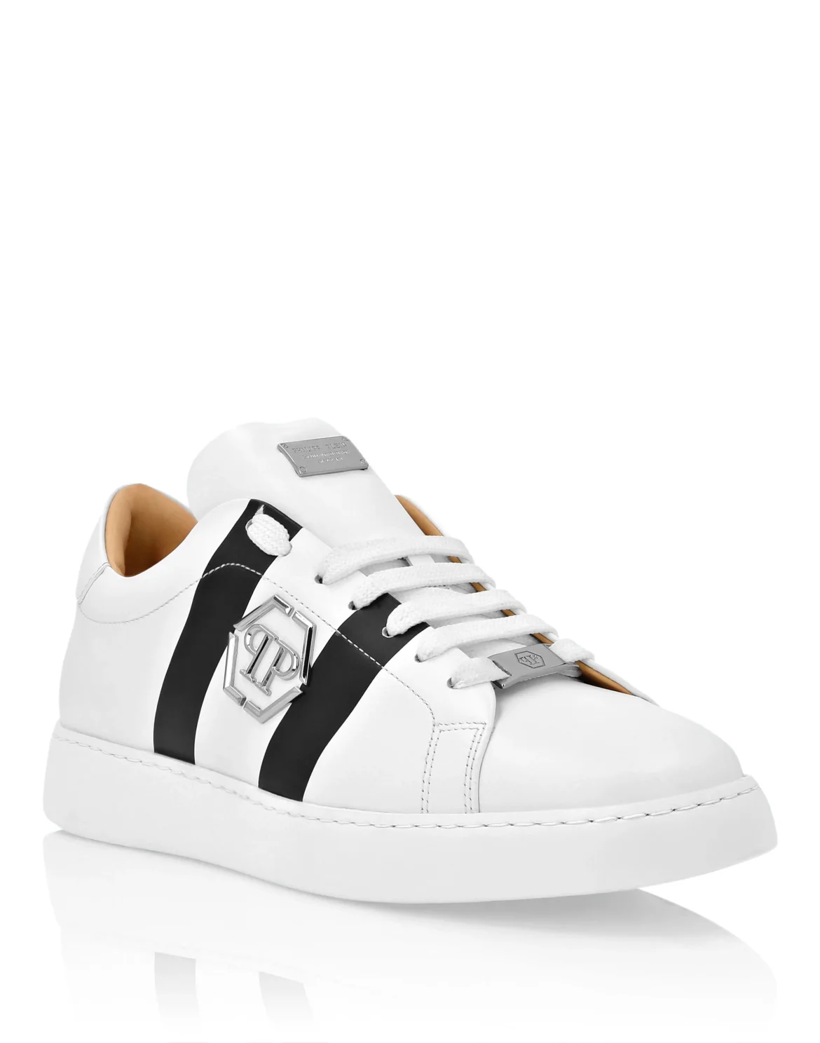 Leather Lo-Top Sneakers Hexagon, цвет: Белый