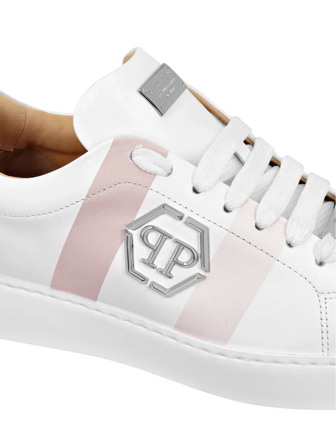 Leather Lo-Top Sneakers Hexagon, цвет: Белый