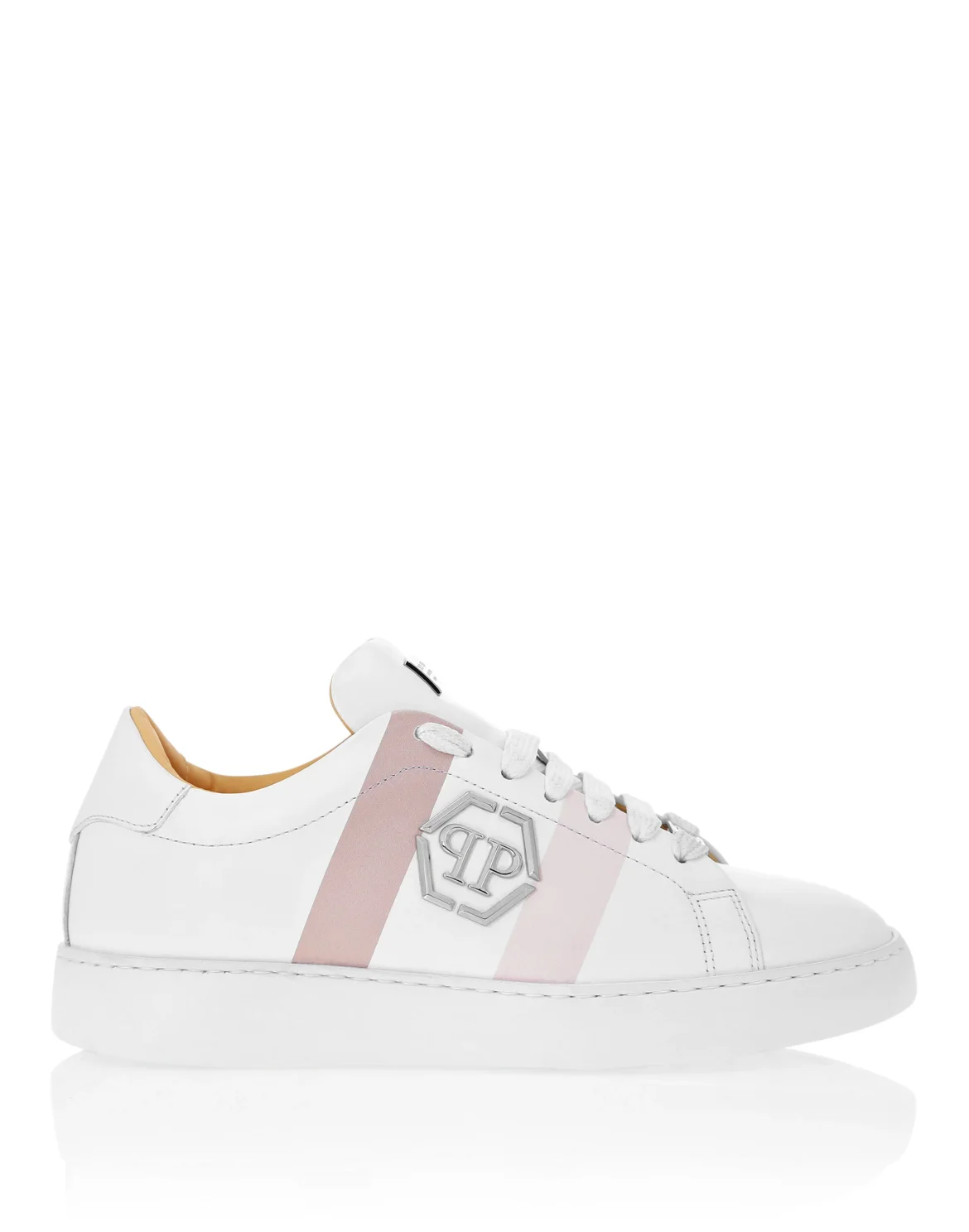 Leather Lo-Top Sneakers Hexagon, цвет: Белый