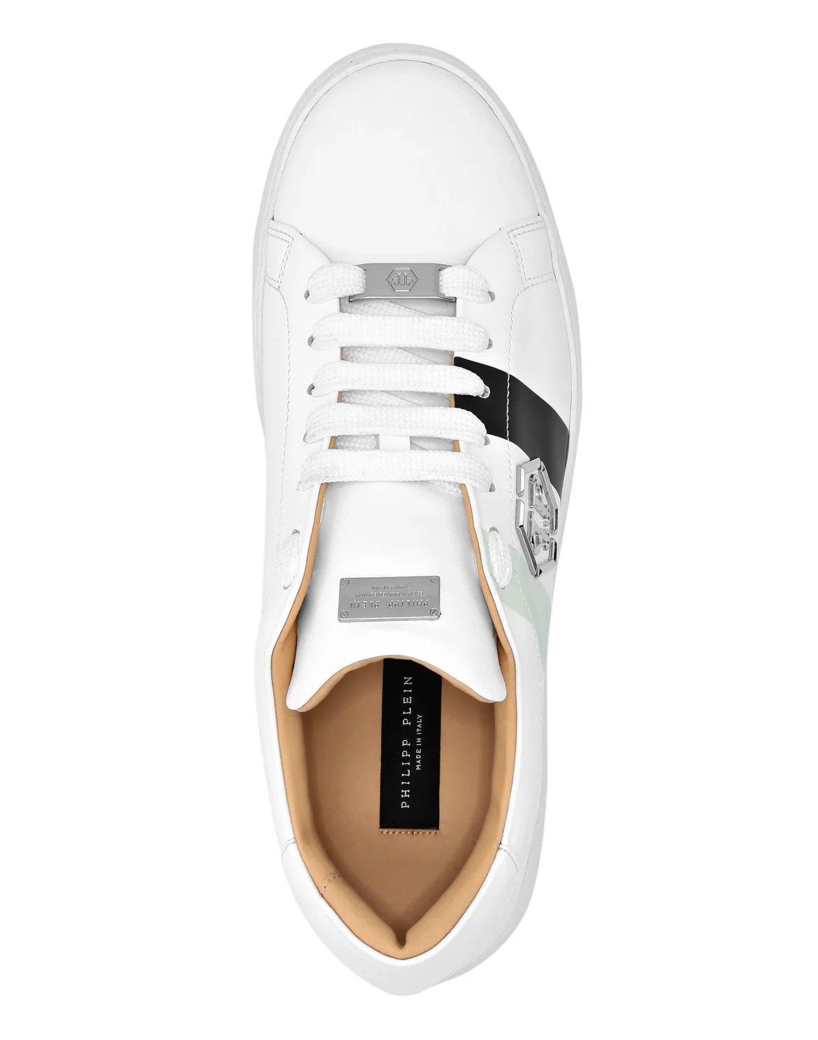Leather Lo-Top Sneakers Hexagon, цвет: Белый