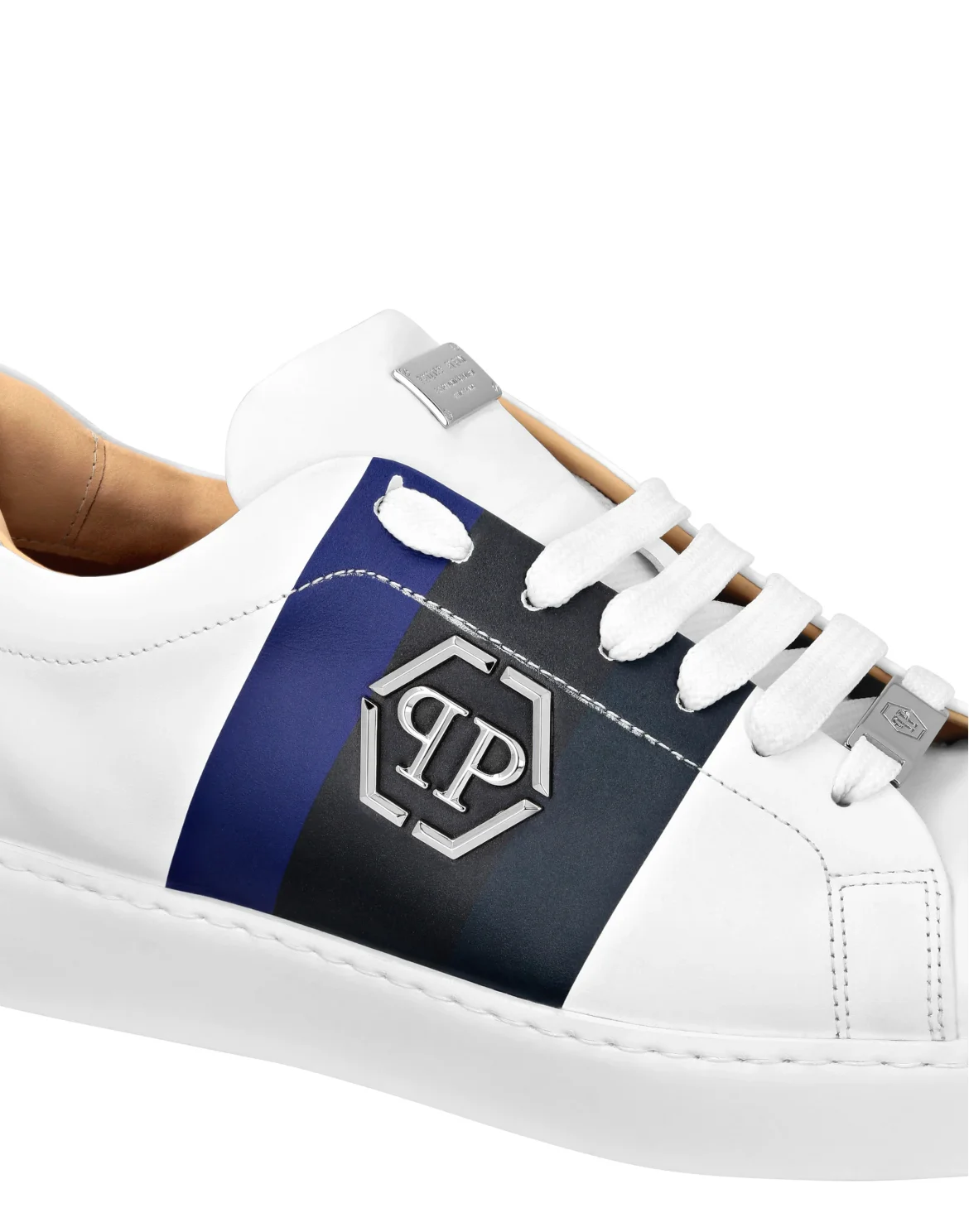 Leather Lo-Top Sneakers Hexagon, цвет: Белый
