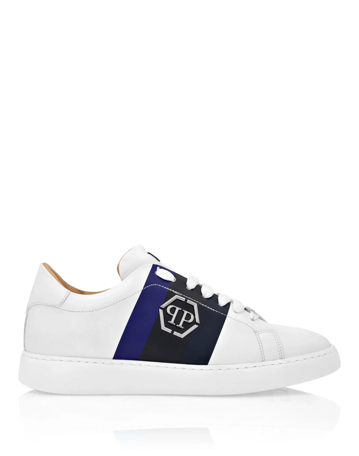 Leather Lo-Top Sneakers Hexagon, цвет: Белый