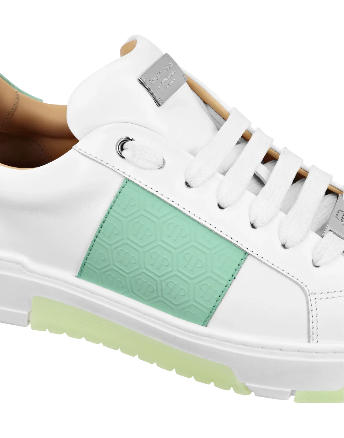 Leather Lo-Top Sneakers Monogram, цвет: Белый