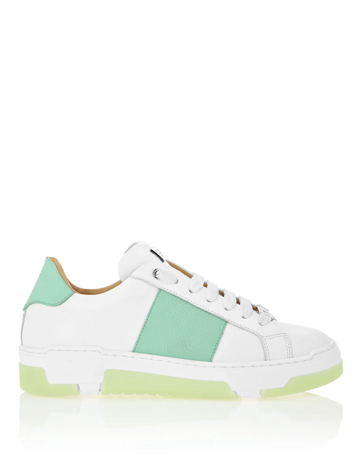 Leather Lo-Top Sneakers Monogram, цвет: Белый