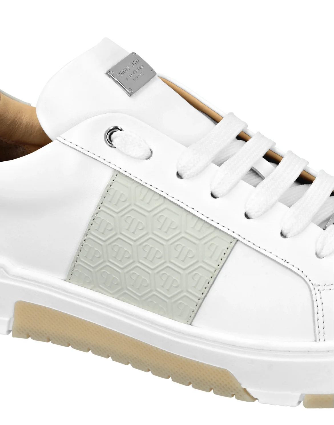 Leather Lo-Top Sneakers Monogram, цвет: Белый