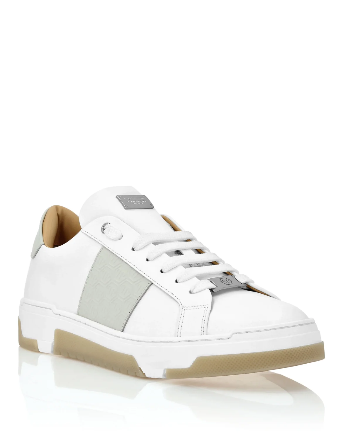 Leather Lo-Top Sneakers Monogram, цвет: Белый