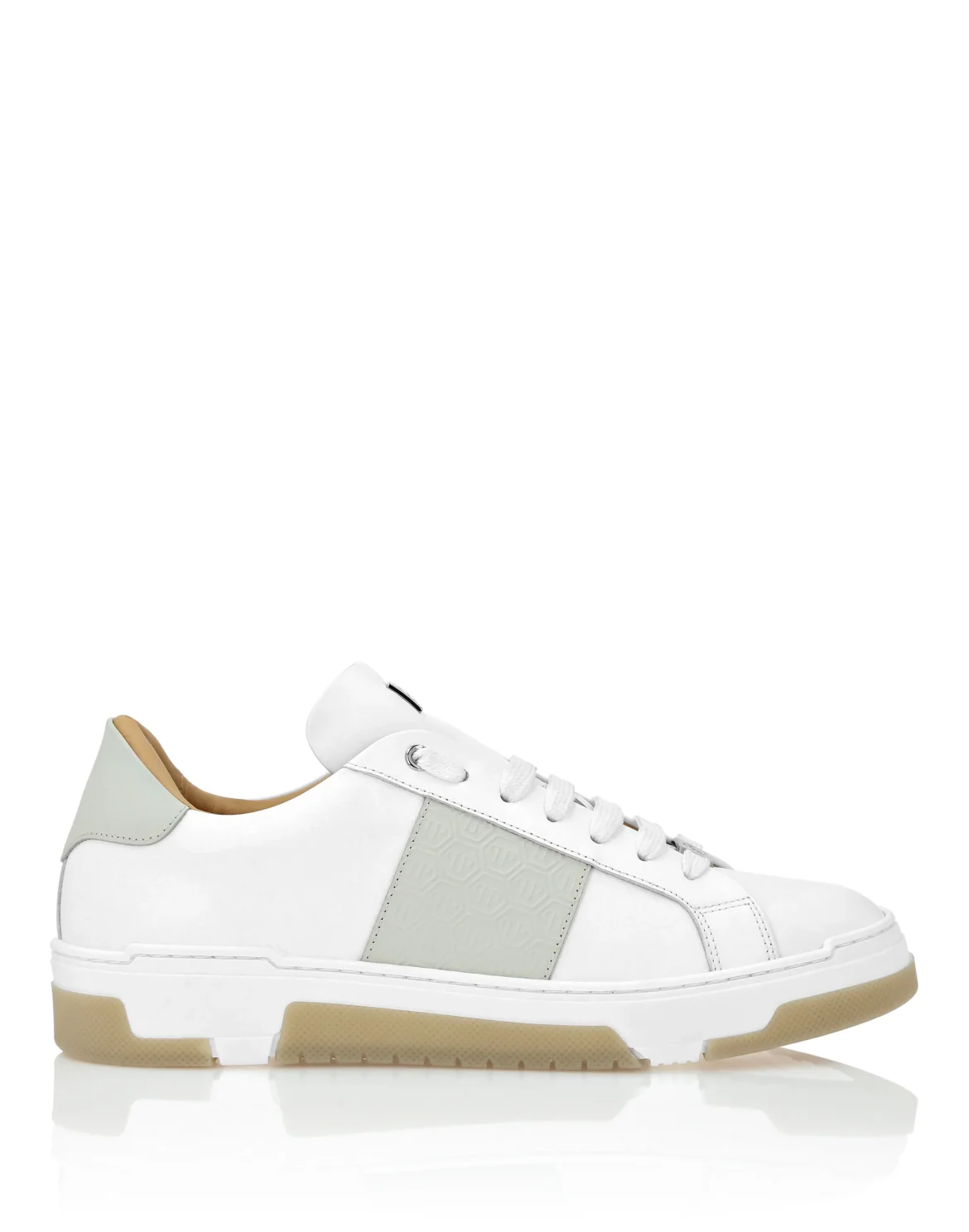 Leather Lo-Top Sneakers Monogram, цвет: Белый
