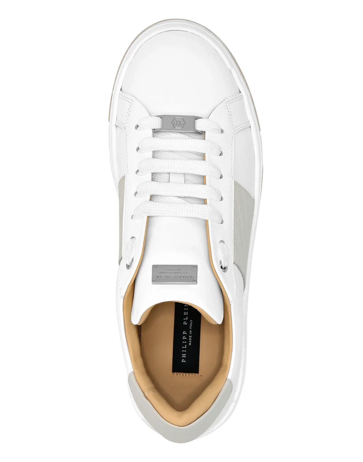 Leather Lo-Top Sneakers Monogram, цвет: Белый