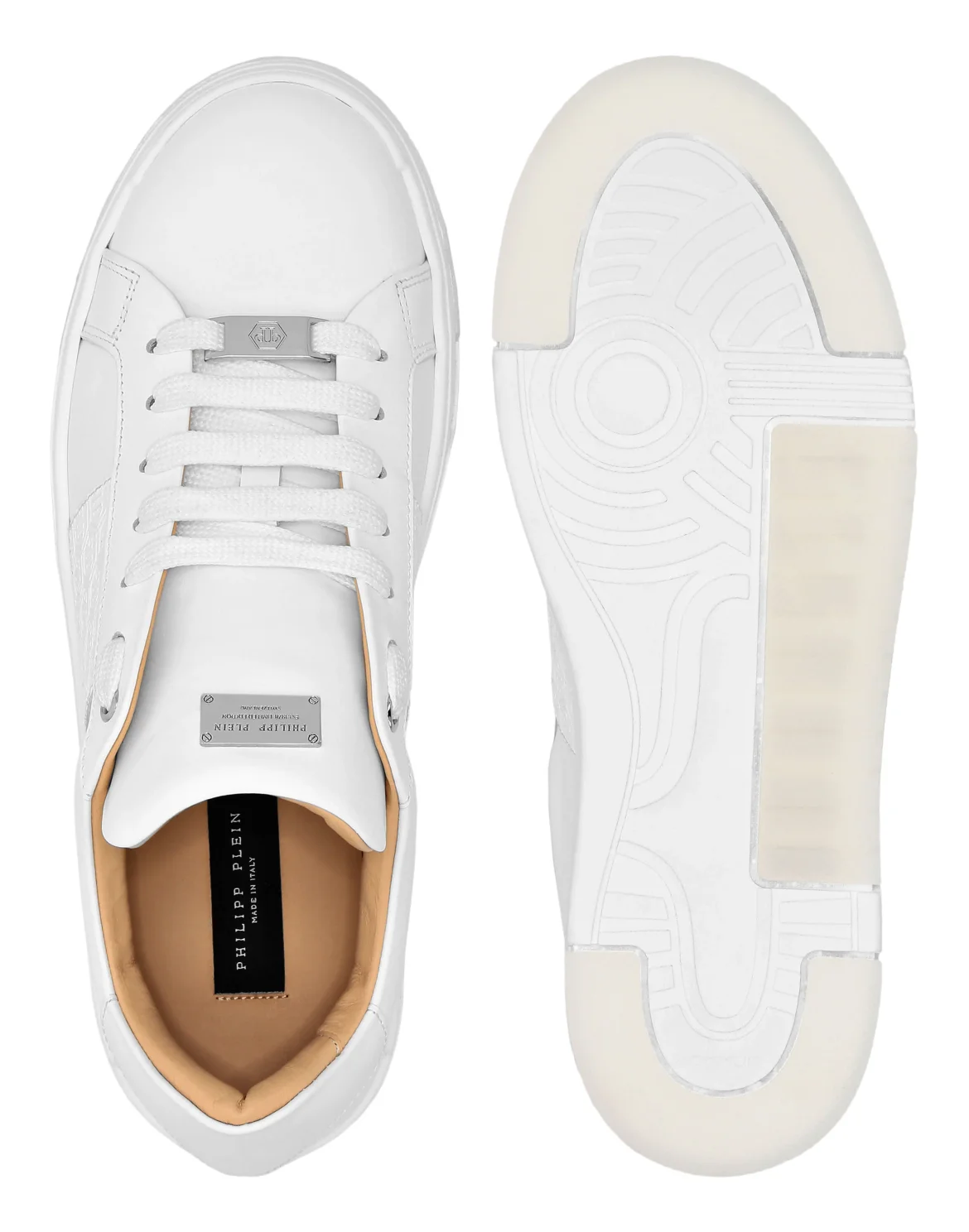 Leather Lo-Top Sneakers Monogram, цвет: Белый