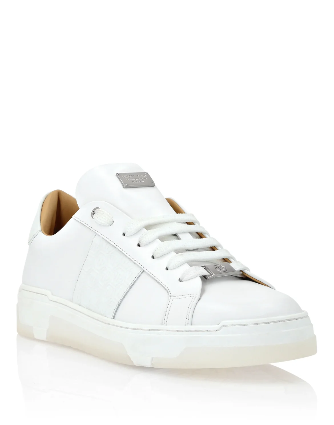Leather Lo-Top Sneakers Monogram, цвет: Белый
