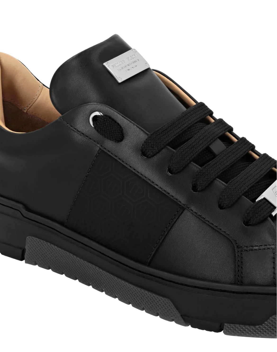 Leather Lo-Top Sneakers Monogram, цвет: Черный