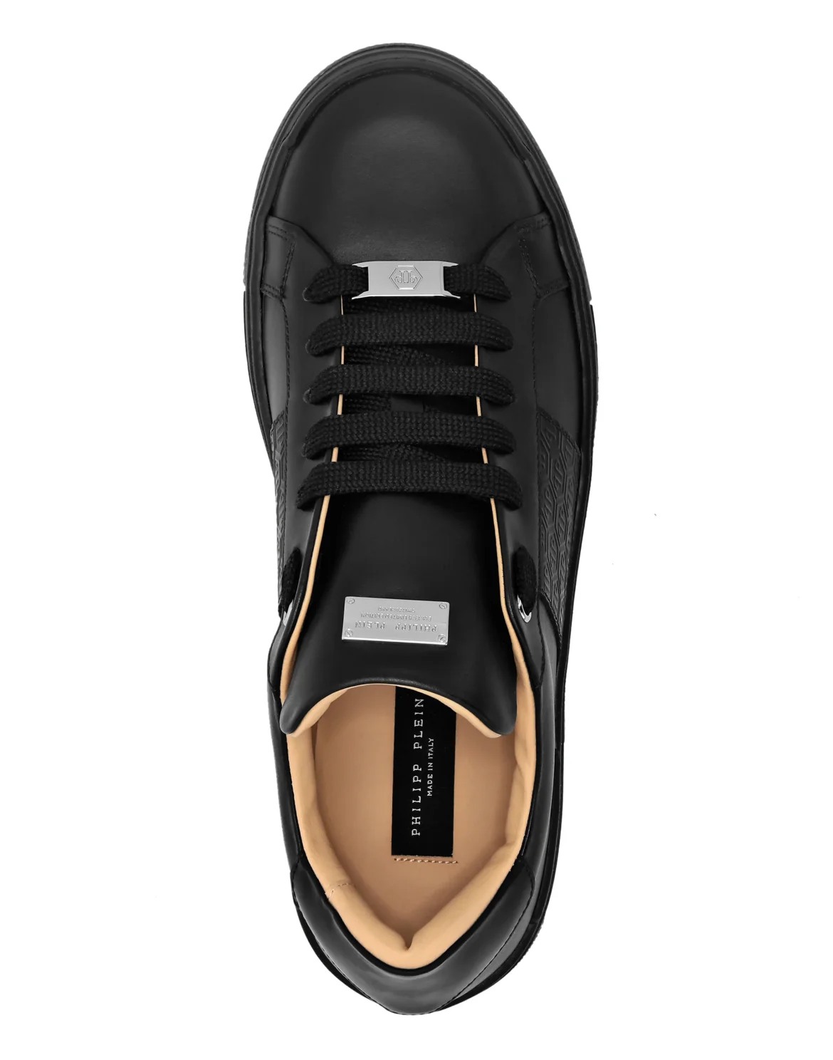 Leather Lo-Top Sneakers Monogram, цвет: Черный
