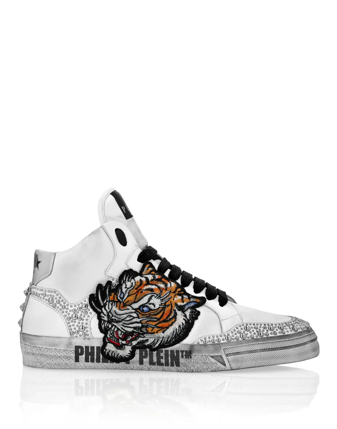 Leather Hi-Top Sneakers Retrokickz Tiger, цвет: Белый