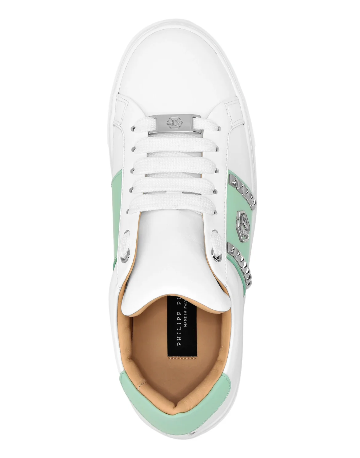 Leather Lo-Top Sneakers Studs, цвет: Белый