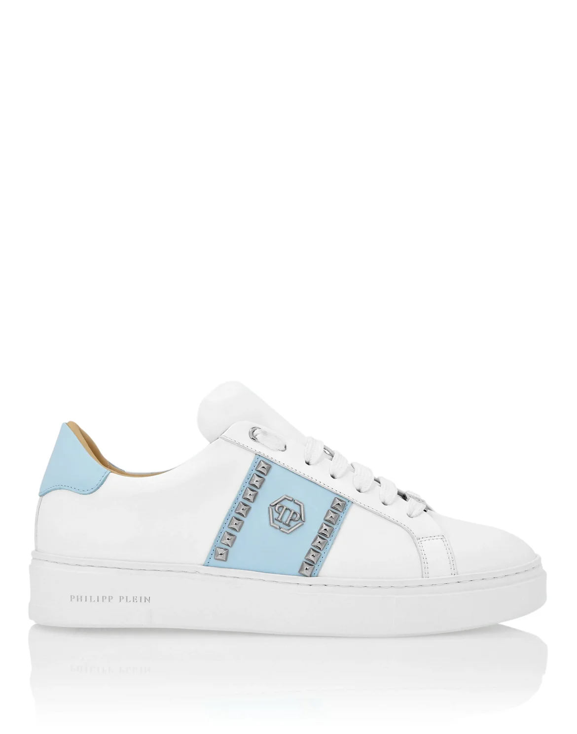 Leather Lo-Top Sneakers Studs, цвет: Белый