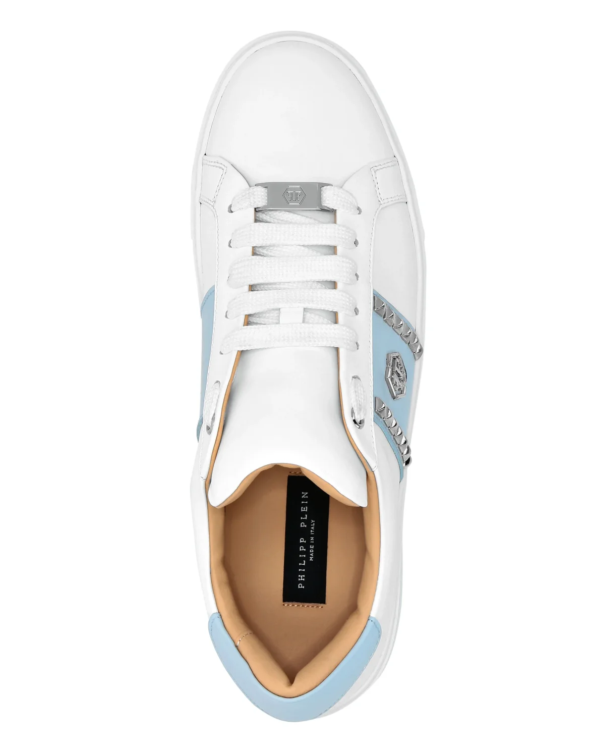 Leather Lo-Top Sneakers Studs, цвет: Белый