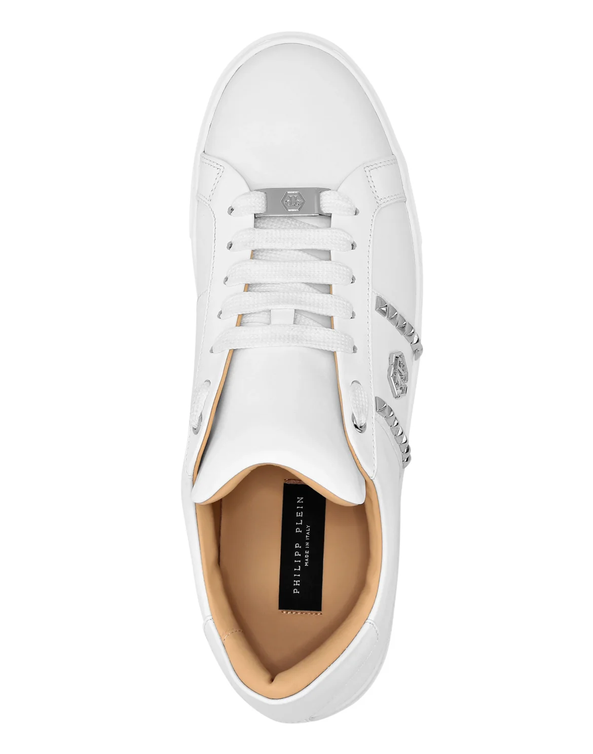 Leather Lo-Top Sneakers Studs, цвет: Белый
