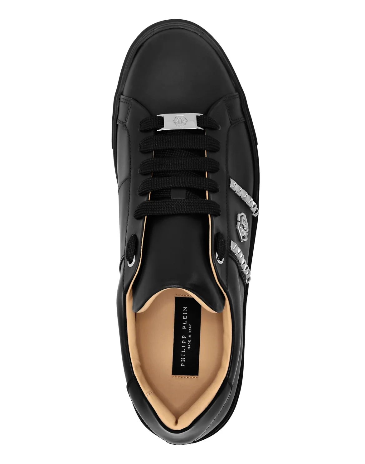 Leather Lo-Top Sneakers Studs, цвет: Черный