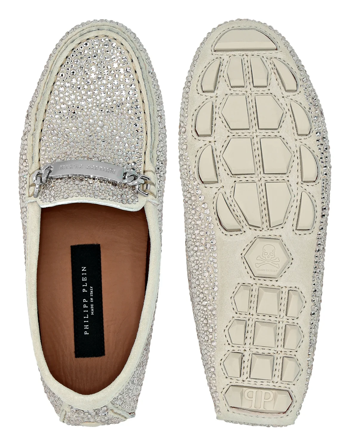 Suede Strass Moccasin, цвет: Бежевый