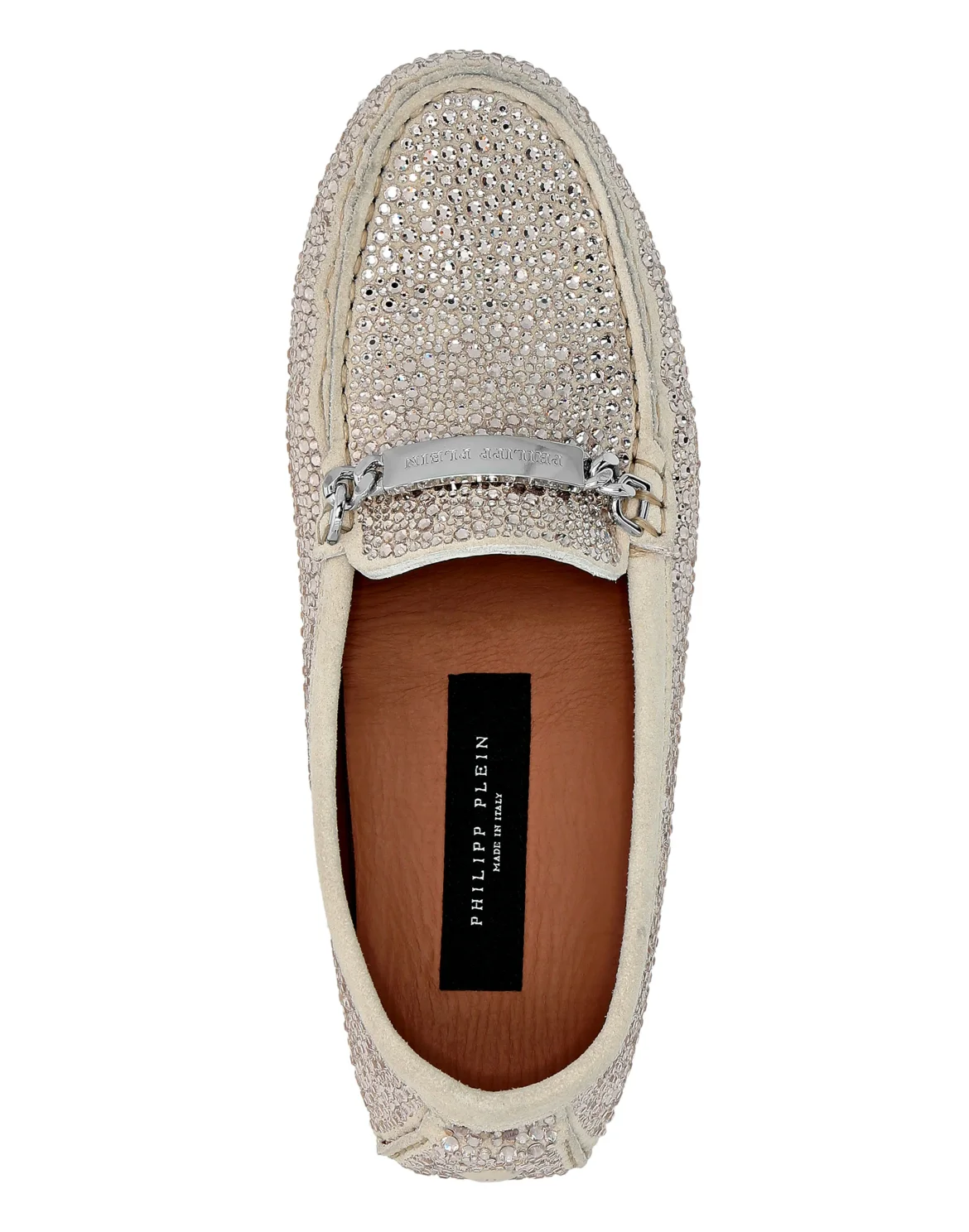 Suede Strass Moccasin, цвет: Бежевый