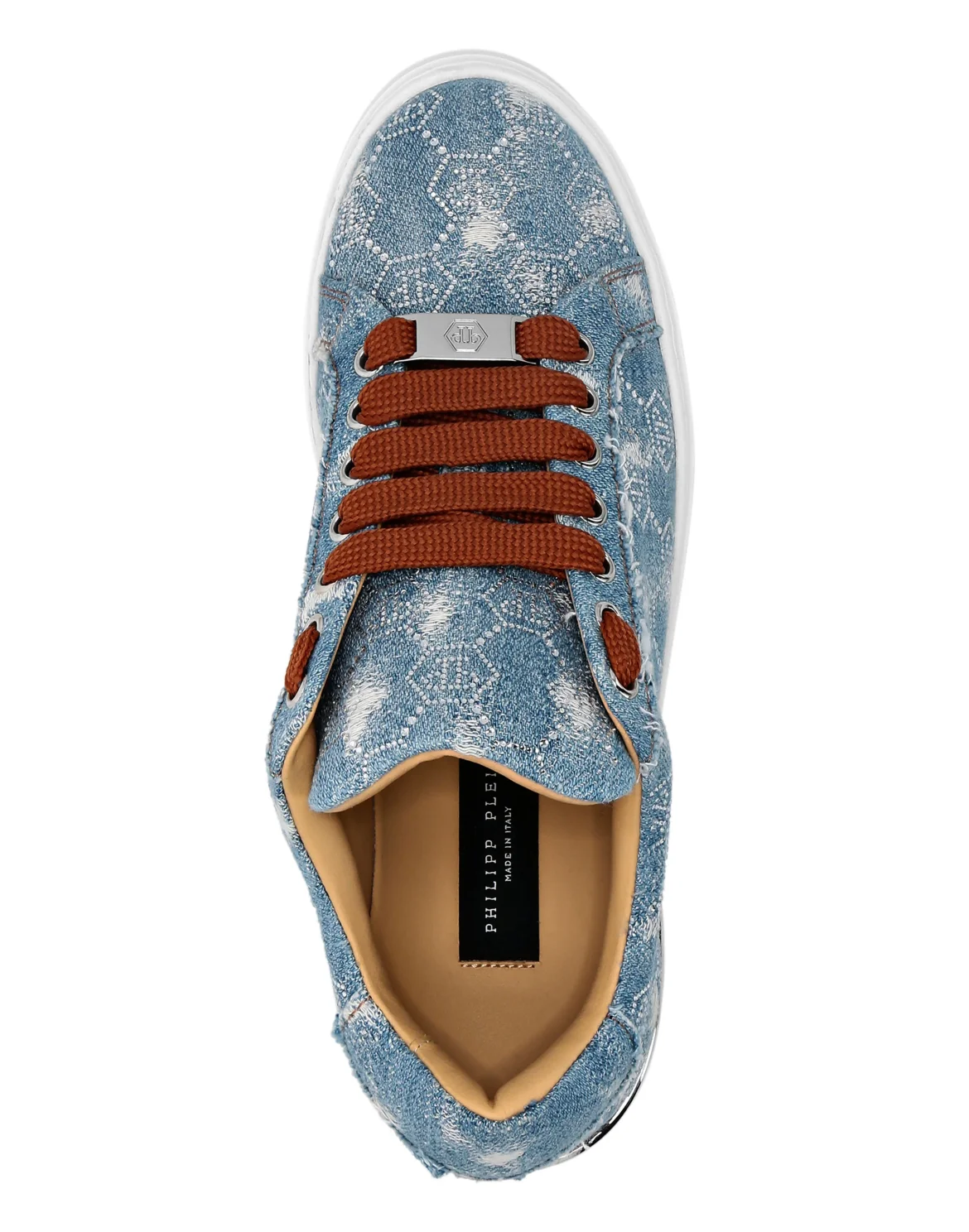 Denim Lo Top Sneakers Monogram Strass, цвет: Синий