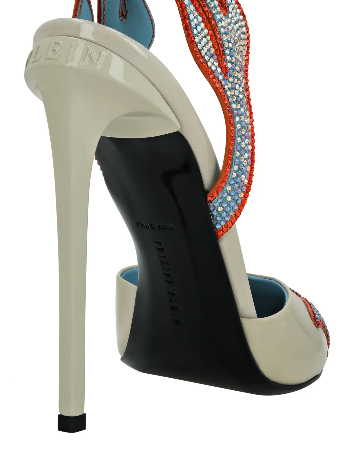 Leather Slingback High Heels 12 Flame, цвет: Бежевый