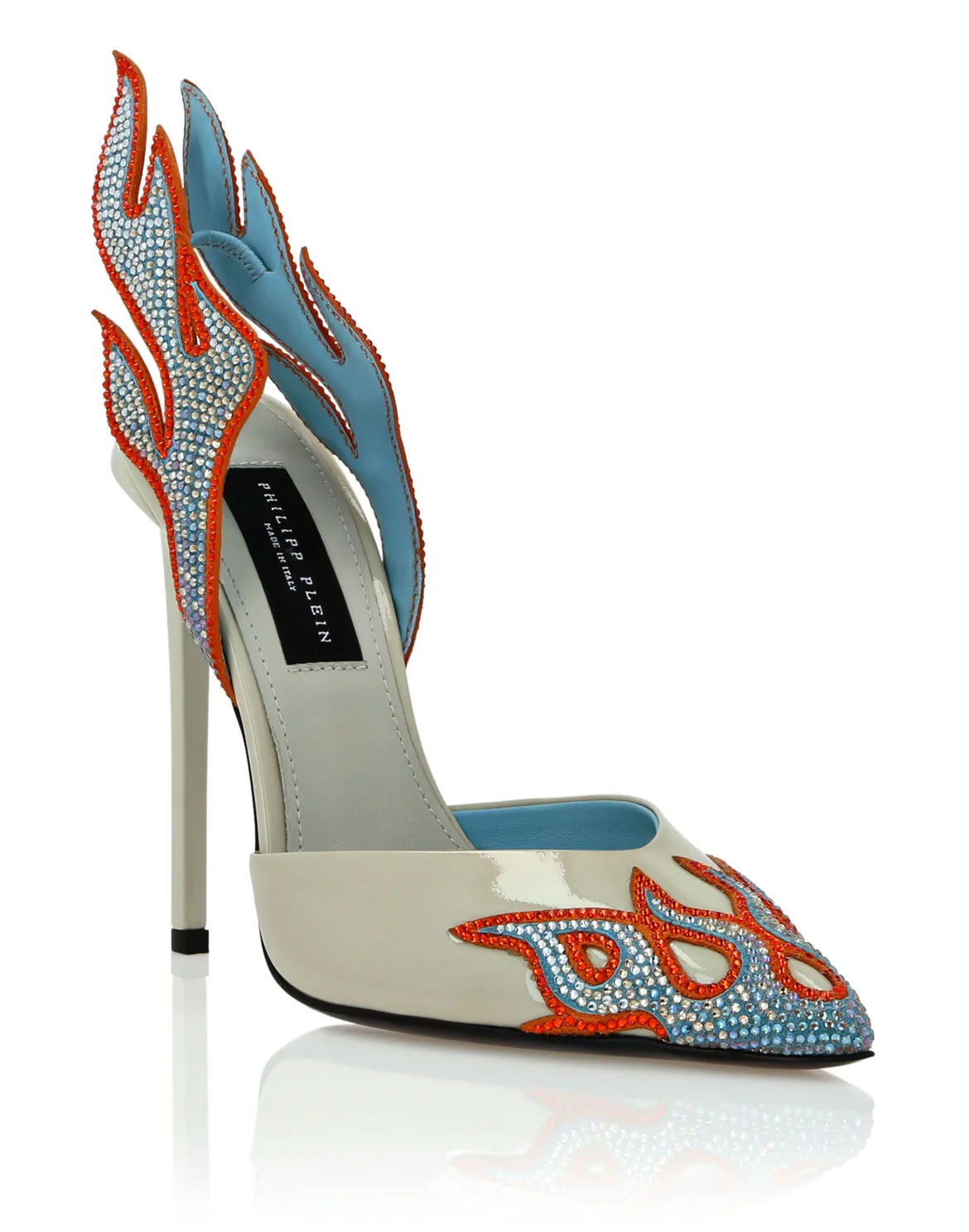 Leather Slingback High Heels 12 Flame, цвет: Бежевый