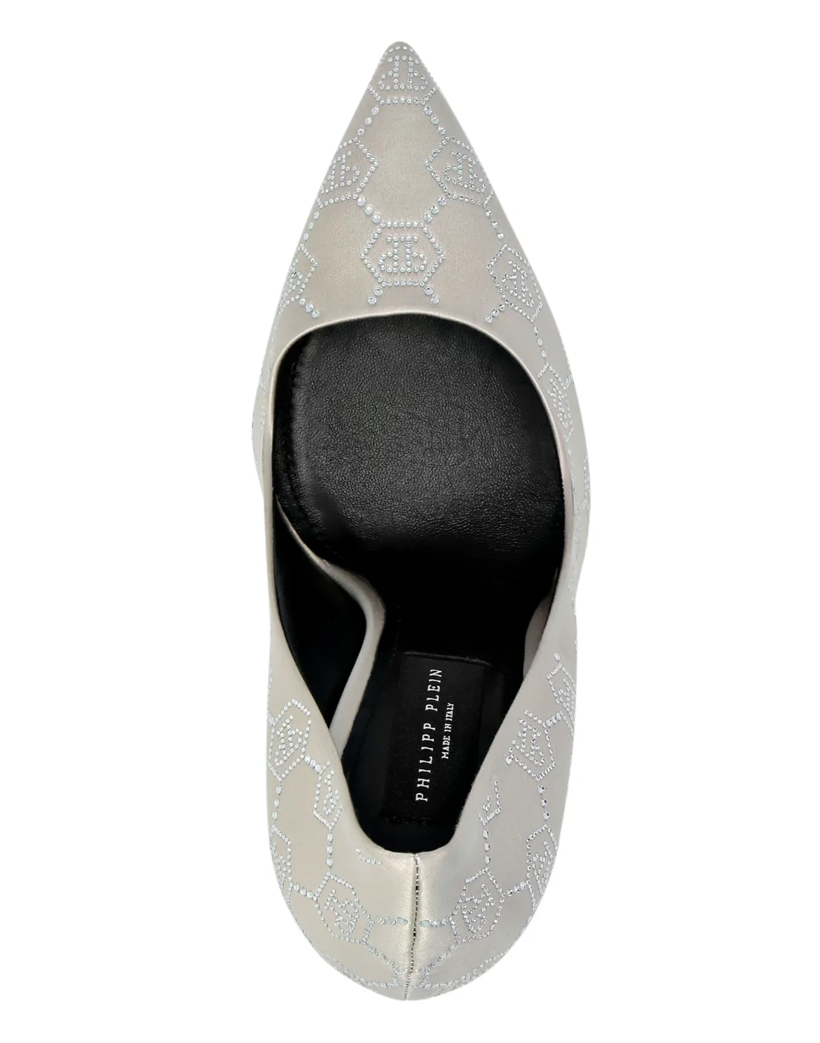 Satin Decollete Hi-Heels Monogram Strass, цвет: Бежевый