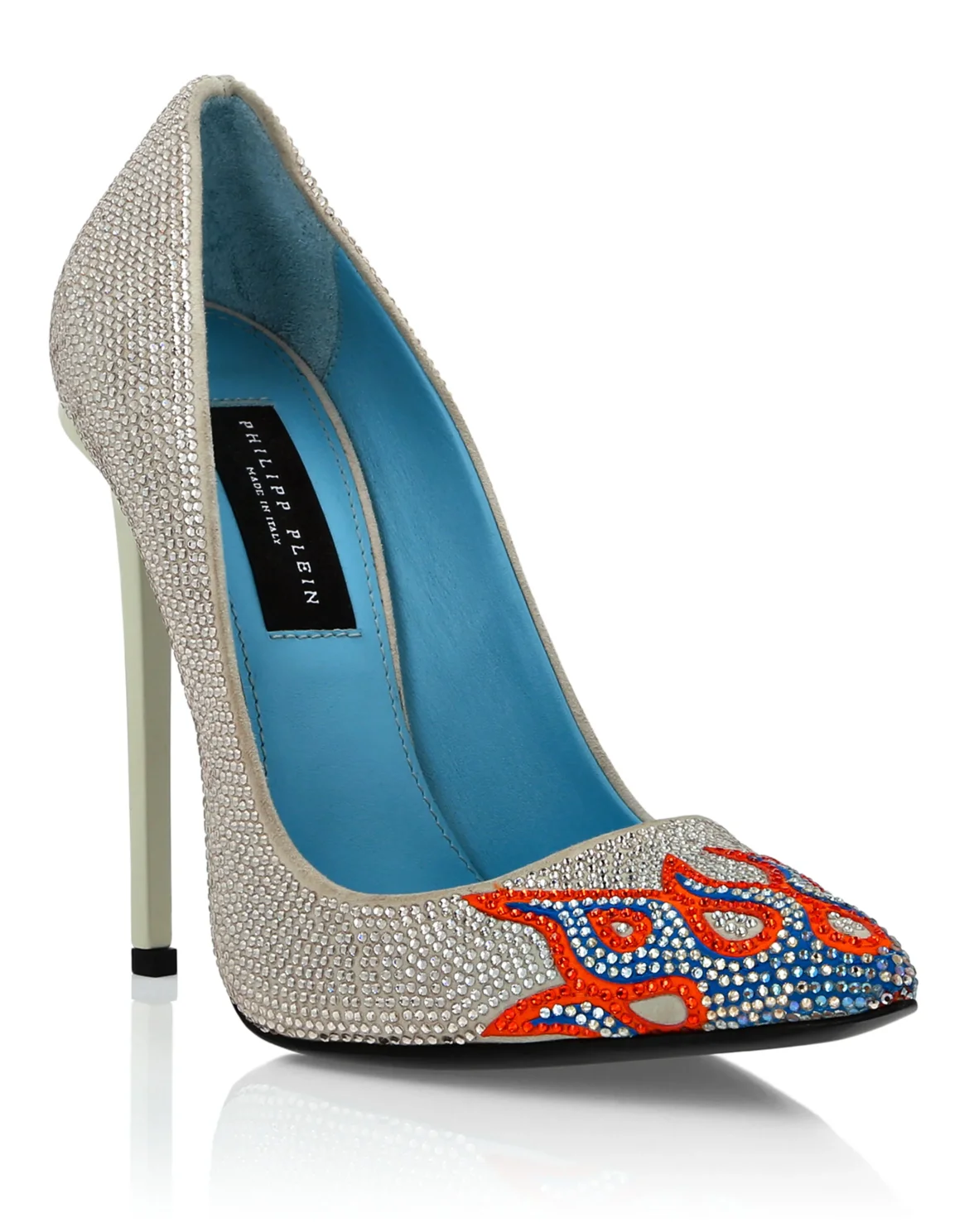 Suede Strass Decollete High Heels Flame, цвет: Бежевый