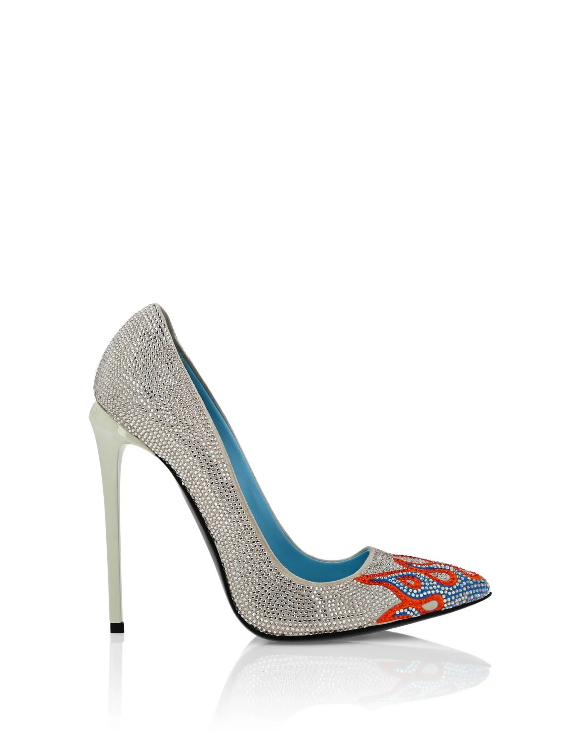 Suede Strass Decollete High Heels Flame, цвет: Бежевый