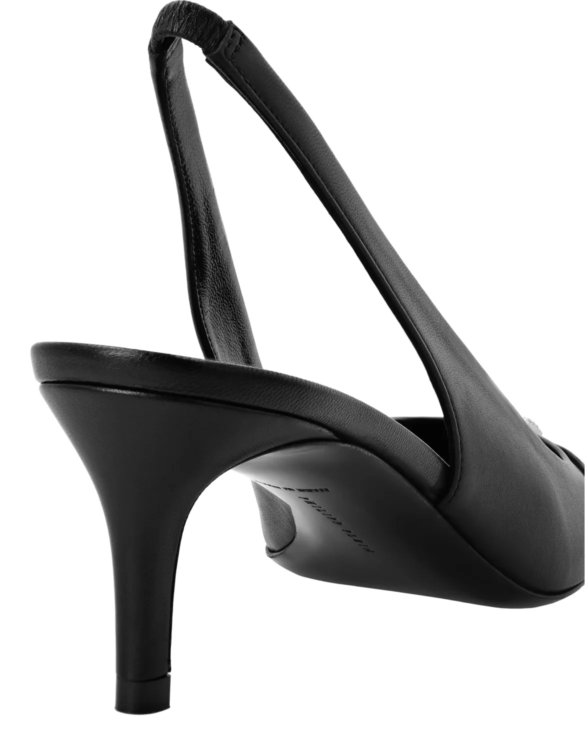 Leather Slingback shoes Skull strass, цвет: Черный