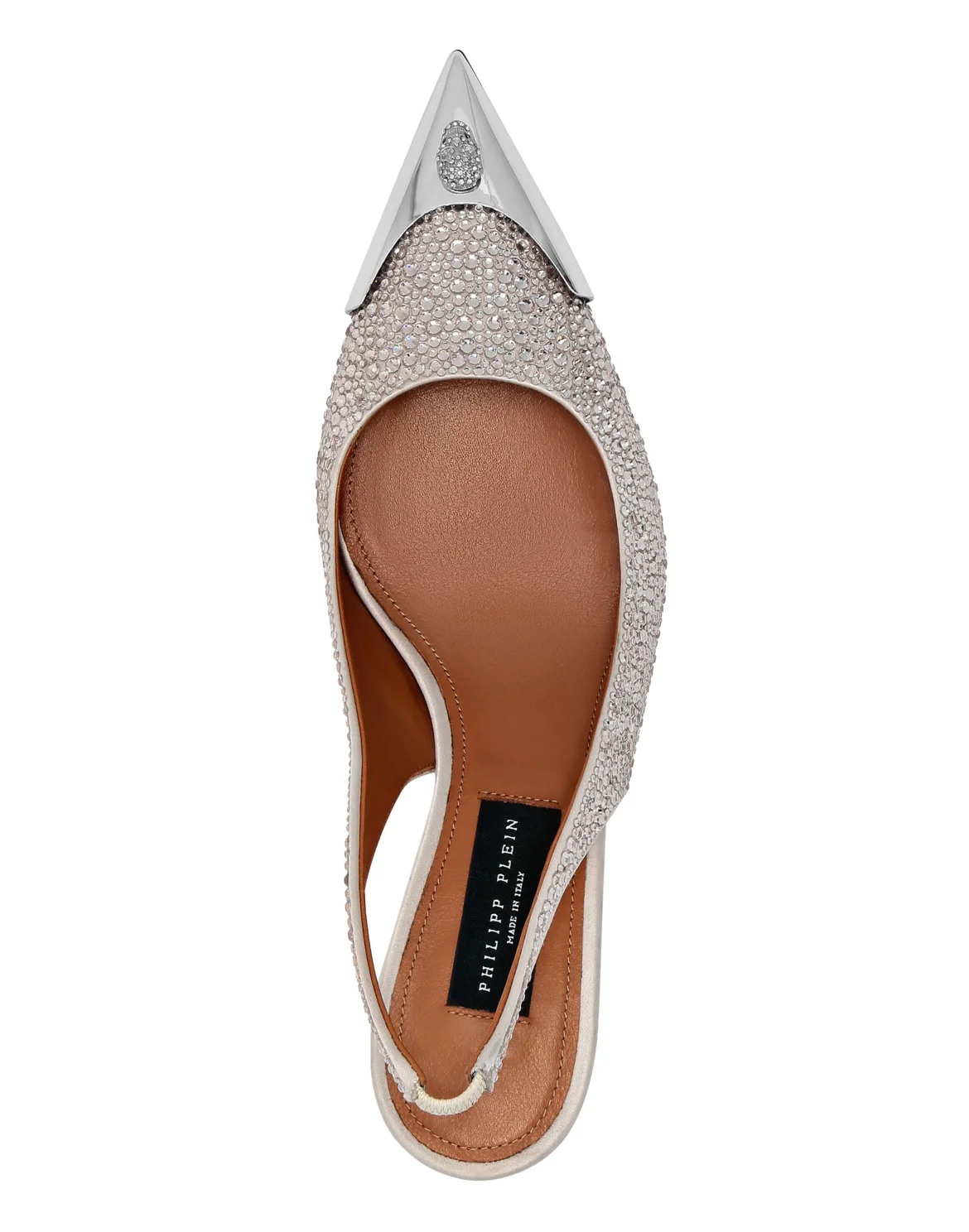 Satin Slingback Mix Strass, цвет: Бежевый
