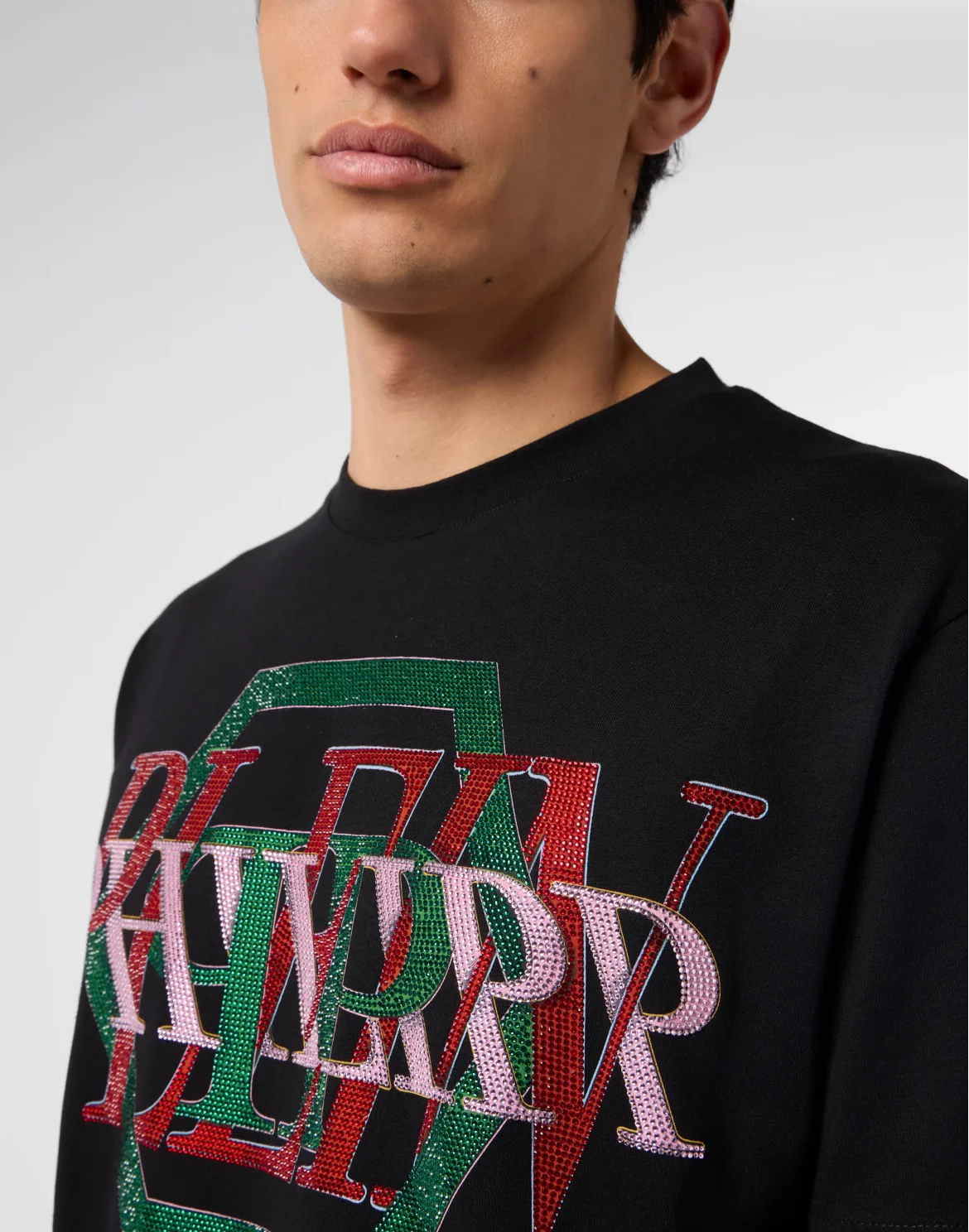 Round Neck T-Shirt Logo Hexagon Stones, цвет: Черный