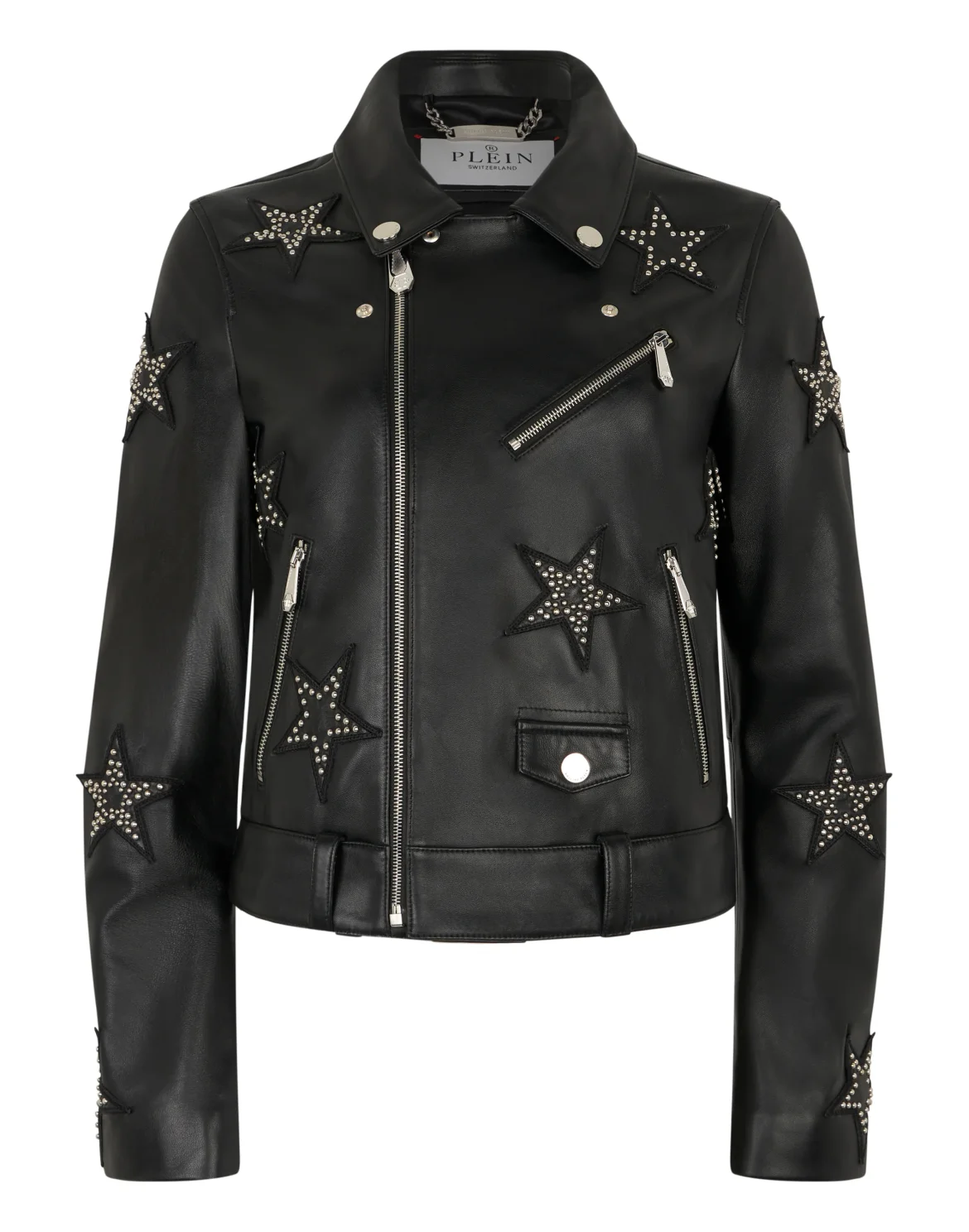 Boxy Biker Jacket Stars, цвет: Черный