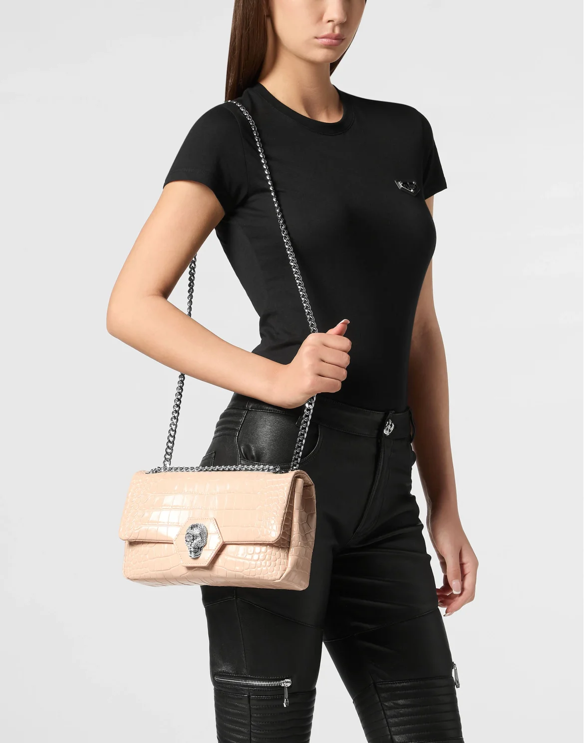 Shoulder Bag Crystal Skull, цвет: Розовый