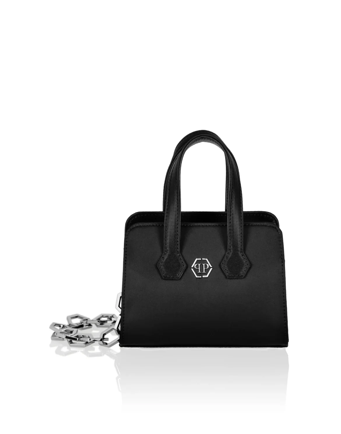 Satin Handle bag Iconic Plein, цвет: Черный