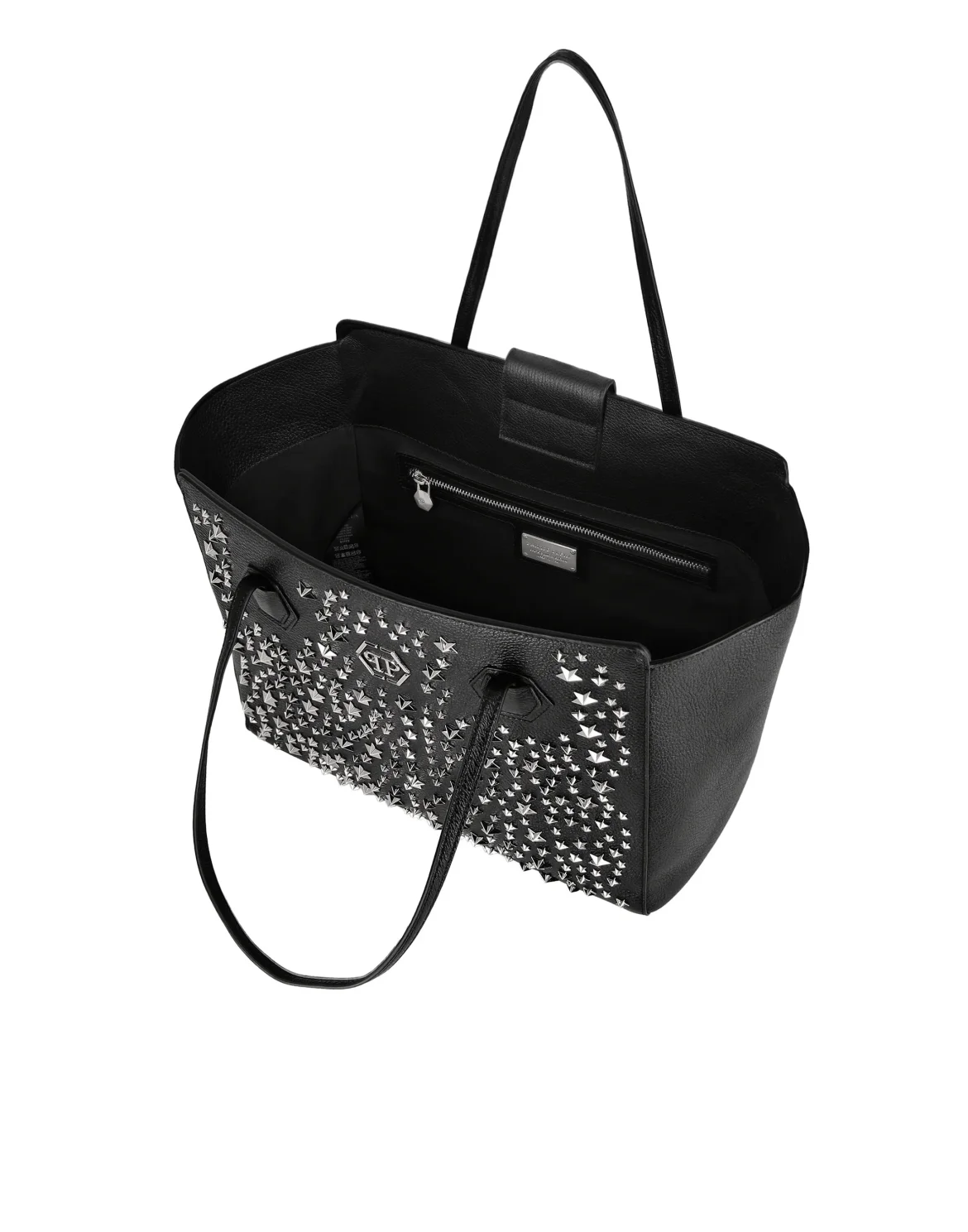 Leather maxi Shoulder Bag studs Stars, цвет: Черный