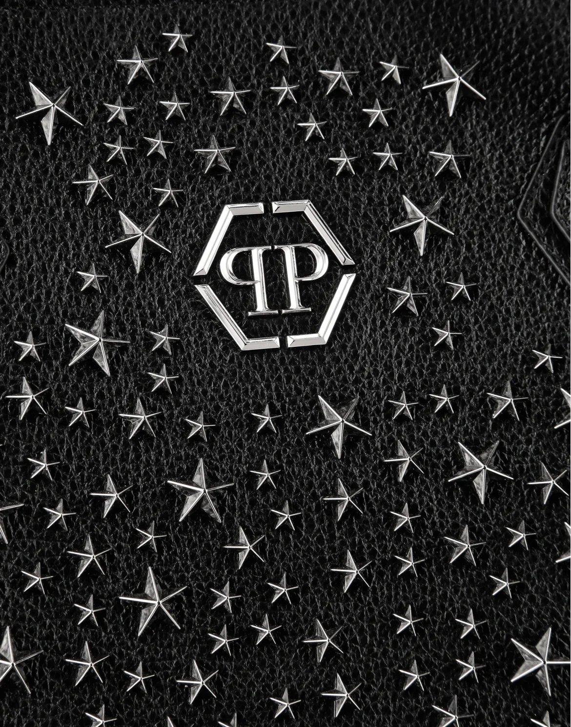 Leather maxi Shoulder Bag studs Stars, цвет: Черный