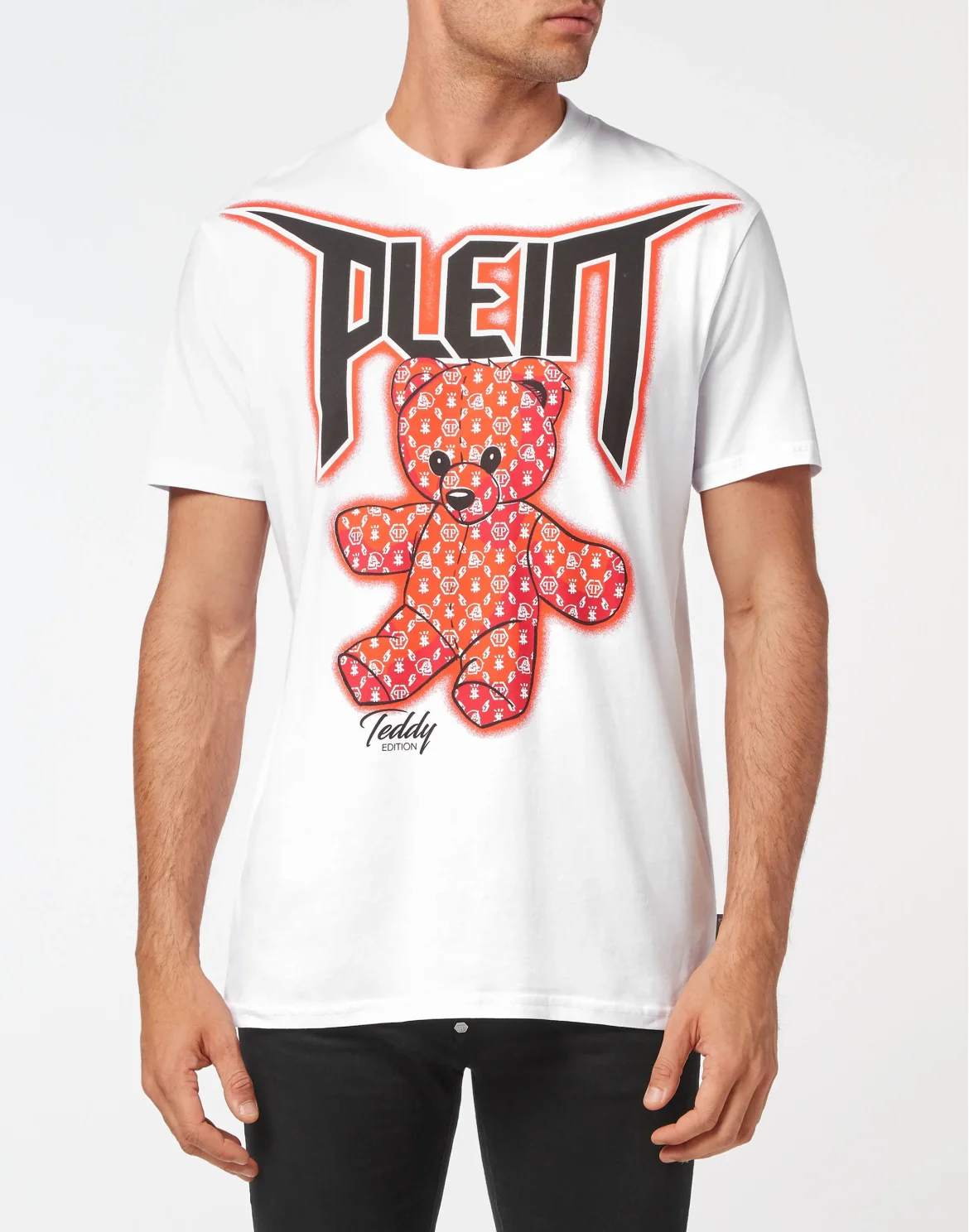 T-shirt Round Neck SS Spray Effect Print Teddy Bear, цвет: Белый