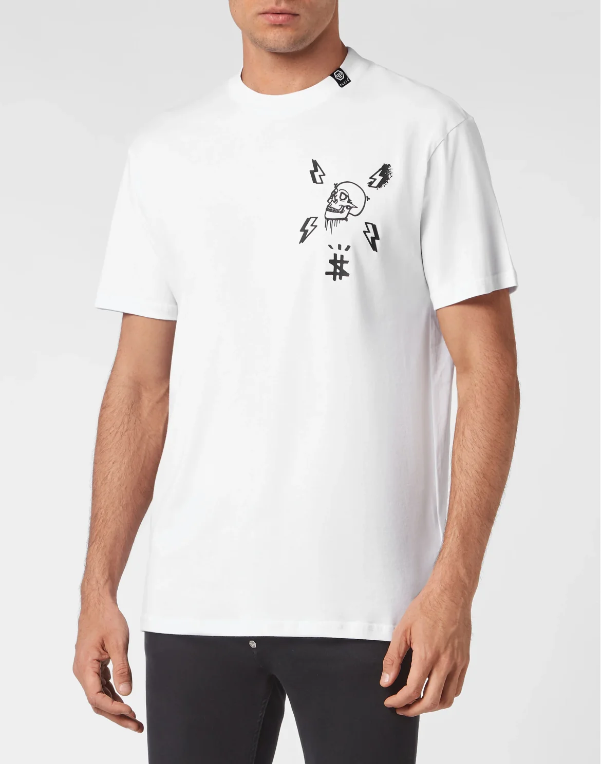 T-shirt Round Neck SS print Skull, цвет: Белый