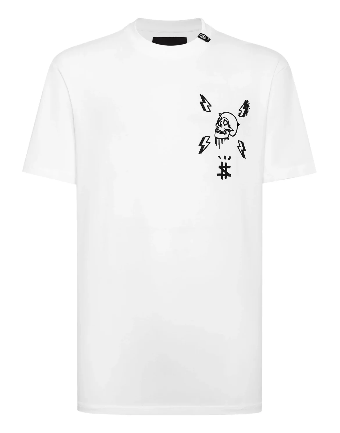 T-shirt Round Neck SS print Skull, цвет: Белый