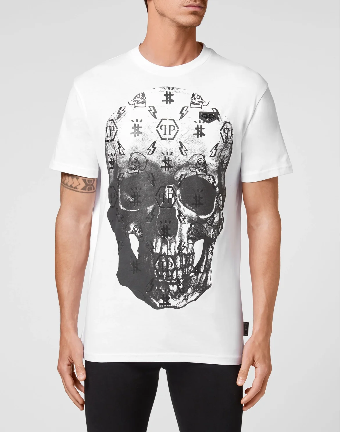 T-shirt Round Neck SS print Skull, цвет: Белый