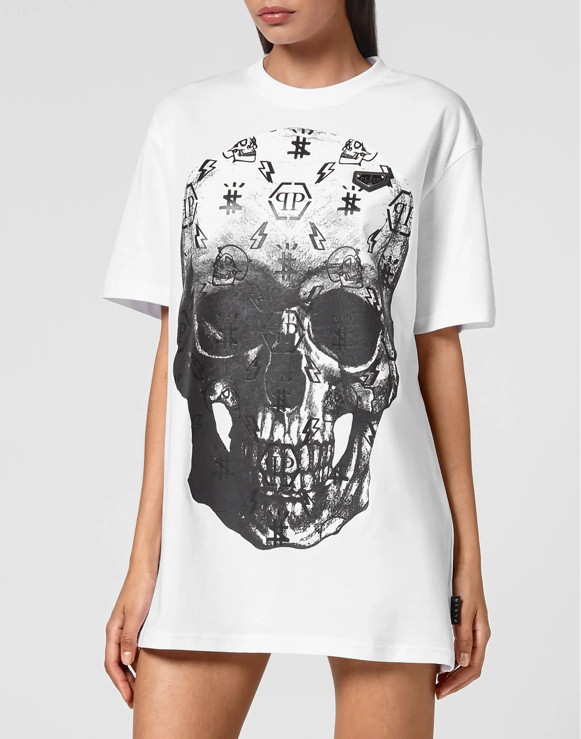 T-shirt Round Neck SS print Skull, цвет: Белый