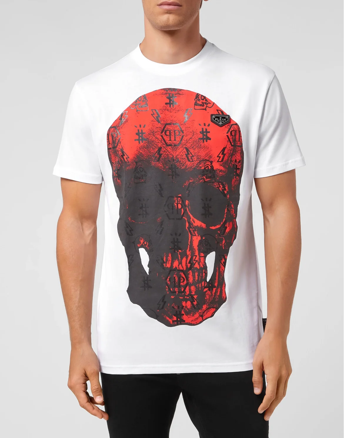 T-shirt Round Neck SS print Skull, цвет: Белый
