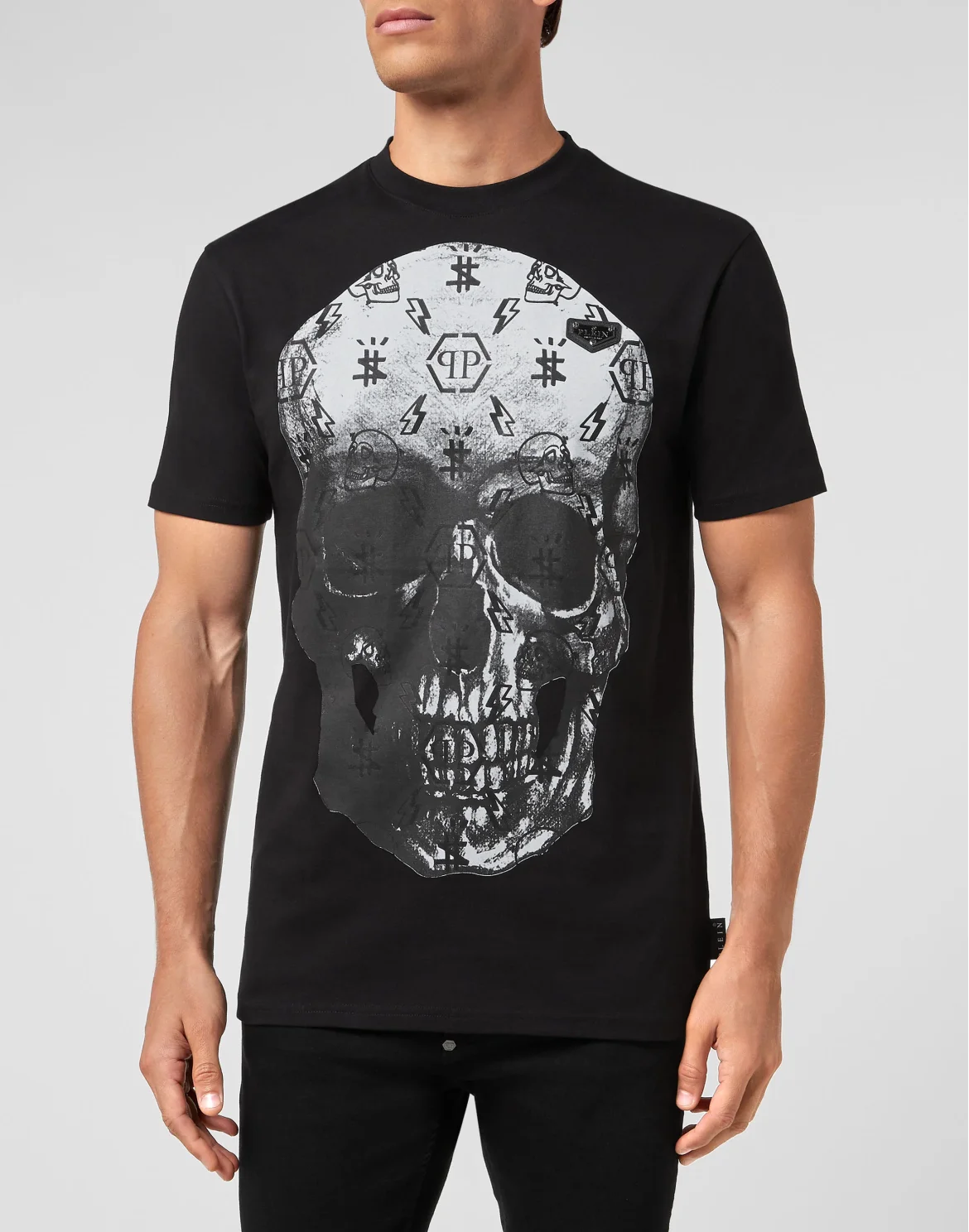 T-shirt Round Neck SS print Skull, цвет: Черный
