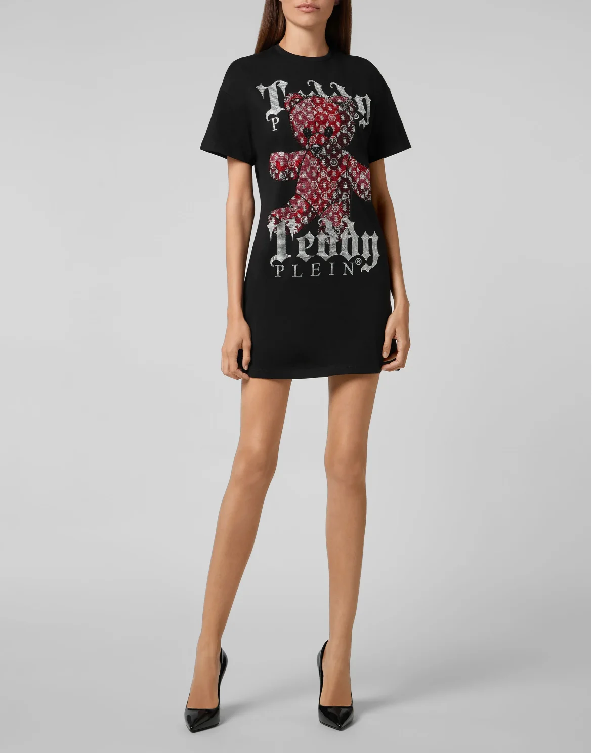 T-Shirt Short Dresses Monogram Teddy Bear, цвет: Черный