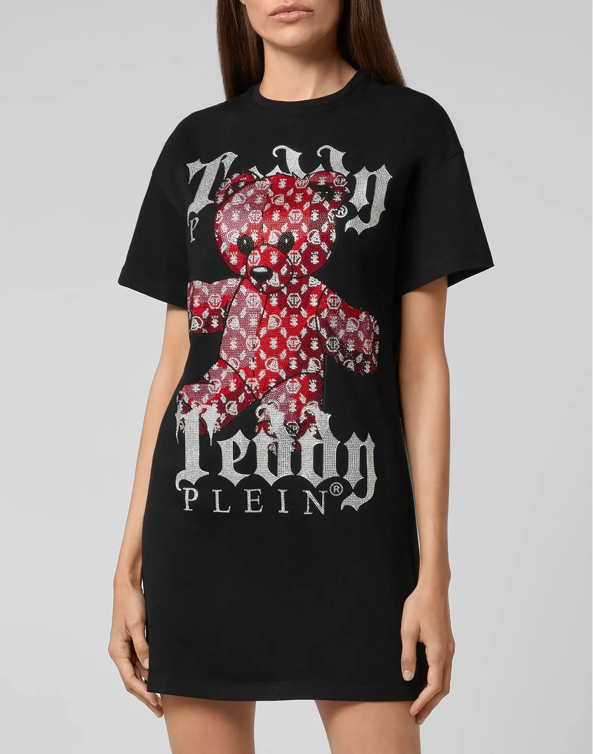 T-Shirt Short Dresses Monogram Teddy Bear, цвет: Черный